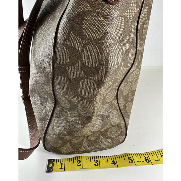 Coach Celeste Convertible Hobo Monogram Signature Coated Canvas Brn Shoulder Bag - Picture 15 of 16